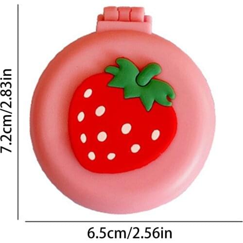 Beauty Cute Cartoon Small Red Flower Air Cushion Comb Mirror Rabbit Avocado Pattern Mini Portable Airbag Foldable Mirror