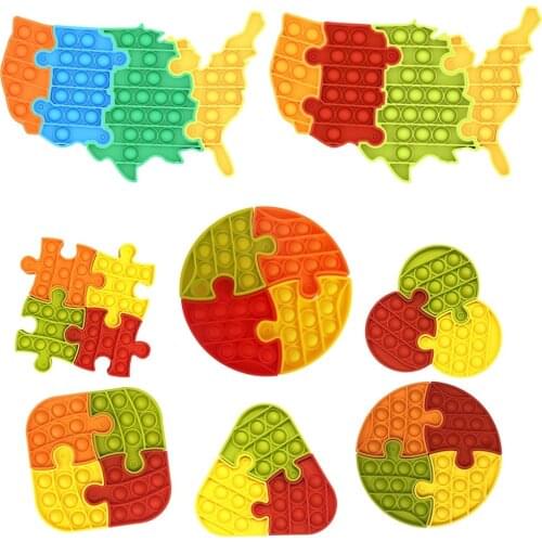 Colorful Fidget Antistress Toys For Puzzle Rainbow Push It Bubble Fidget Sensory Toy To Relieve Autism Gift Children Toys