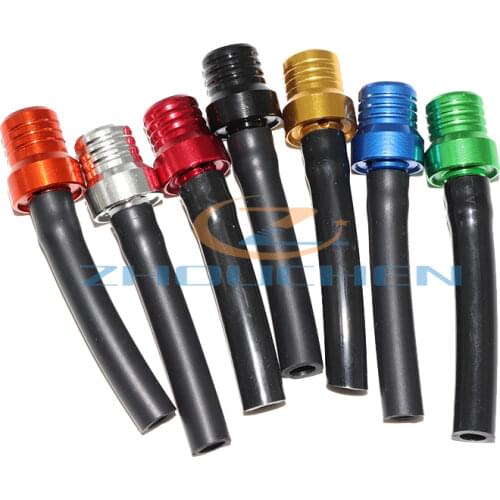 Off-road motorcycle fuel tank cap breathable cap with steel ball aluminum alloy breathable tubing breather cap pressure relief