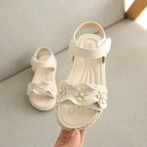 Summer Girls Sandals Toddler Girl Shoes Breathable Anti-Slip Design Floral Shoes Sandals Toddler Soft Soled Sneakers