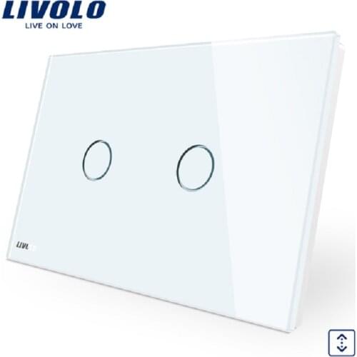 Livolo AU US standard Glass Panel, 110~250V,Wireless Remote Control Curtain Switches,curtain dimmer remote switch VL-C902W-11