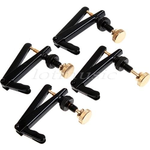 Metal Fine Tuner Tuning String Adjuster for 4/4 3/4 Size Violin Parts Black Gold Pack of 4