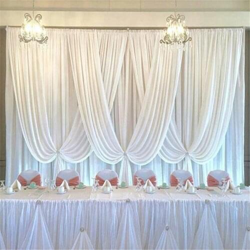 2021 new 3x6m Luxury Wedding Backdrop Pure White Wedding drape and curtain wedding decoration supplies DHL free shipping