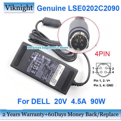 Genuine AC adapter for Dell 90W Charger 2001FP LCD Monitor 0R0423 ADP-90FB LSE0202C2090 PA-9 Power supply 20V 4.5A Laptop Adapte