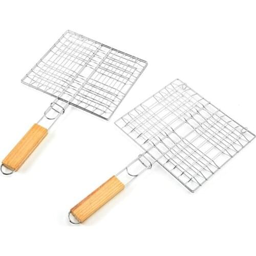 BBQ Tools Meat Fish Grill Basket Vegetables Barbeque Food Holder Barbecue Tray New Portable Wild Barbecue Net Easy Washable