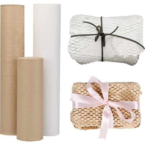 Kraft Wrapping Paper Roll Honeycomb Paper Wedding Christmas Birthday Party Wrapping Parcel Art Craft Materials Packaging Paper