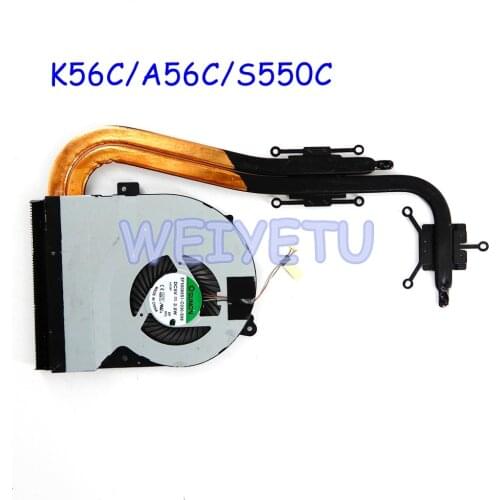 K56CM For ASUS A56C S550C K56C K56CM K56CA K56CB S550CM CB Laptop CPU Cooling Fan Heatsink Heat Sink Cooler EF50060S1-C030-S99