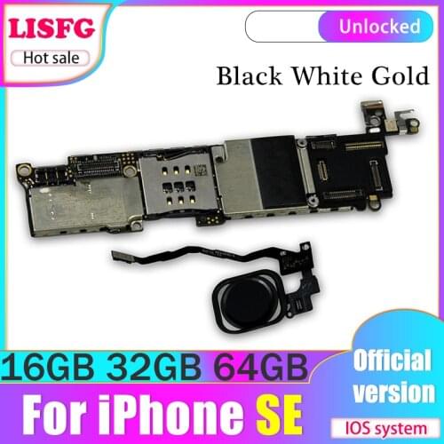 Factory unlocked for iphone SE Motherboard with Touch ID/Without Touch ID 100% Used for iphone 5SE Mainboard with Full Chips