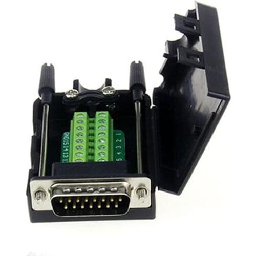 1Pcs D-SUB DB15 VGA Male 2 Rows 15Pins Plug To Terminal Breakout Board Connectors