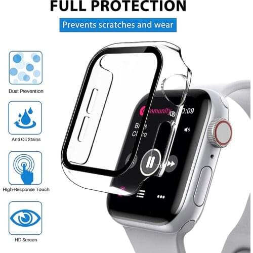 2X Tempered Glass Screen Protector For Apple Watch Series 6 5 4 SE 44mm 40mm 42mm 38mm iwatch 38 40 42 44 mm Film Protection