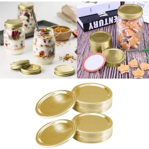 24 pack Canning Lids Regular & Wide Mouth Jar Split-Type Lids Storage Jars Metal Caps, Golden