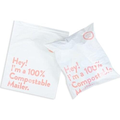 50Pcs/pack Thicken Mailer Shipping Bags Eco-Friendly Degradable Courier Bags 100% D2W Biodegradable Express Clothing Postal Bag