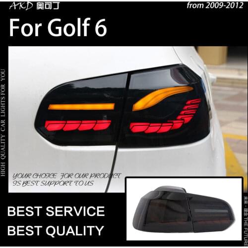 AKD Car Styling for Golf 6 Tail Lights 2009-2012 Golf6 R20 LED Tail Lamp GTS DRL Dynami Signal Brake Reverse auto Accessories