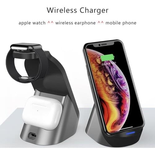 15W 3 In 1 Fast Wireless Charger Stand For iPhone 12 Pro 11 X Apple Watch iWatch Wireless Charging Dock Station For Airpods Pro