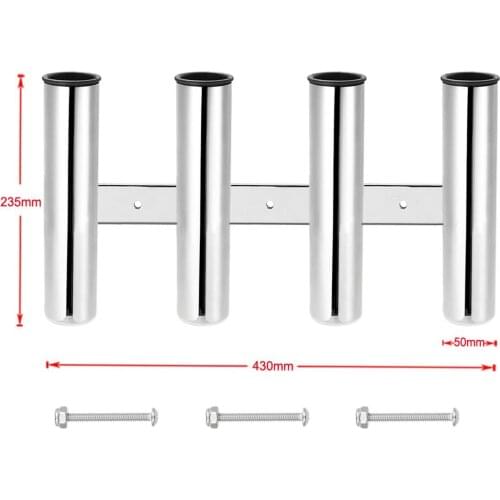 Fishing Rod Holder 4 Tubes Link 316 Stainless Steel Fishing Rod Rack Socket For Marine Angling Box Kayak Boat Yacht Pesca Daiwa