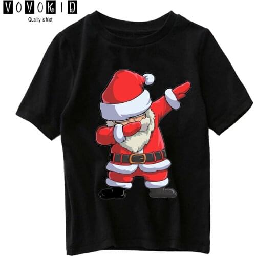 Little Boy Cute Cartoon Dabbing Santa Claus Girls Japanese Streetwear T-shirt Chlidren Summer Top Baby T Shirt Cartoon Shirt