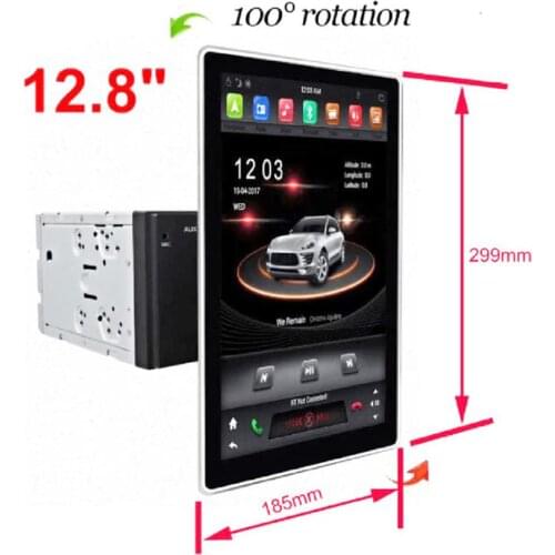 DSP IPS 12.8" Android 8.0 4GB +64GB + 8Core Car DVD Multimedia Player GPS map RDS Radio Wifi Bluetooth 4.2 2 Din for universal