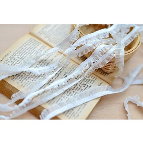 5 Meters/lot 1.5cm Diy Handmade Patchwork Elastic Stretch Lace Ribbon Off white Color Lace TRIM for Headband