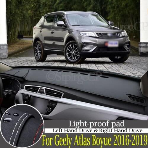 Quality leather instrument panel protection pad and light-proof pad for Geely Atlas Boyue Emgrand X7 2016-2019 car accessories