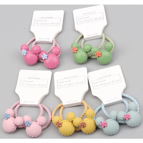 5-color bear hair ring Korean childrens hair rope girls rubber band head rope cute little girl hair accessories headdress
