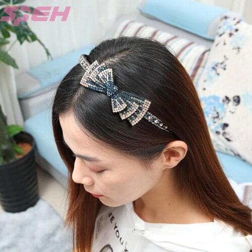 Sweet hairpin Korean Rhinestone hair hoop hair ornament bangs hair front clip top collet Ornament New Female
