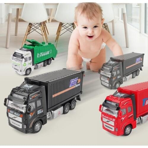 Simulation container truck inertial transport vehicle engineering vehicle childrens toy car boy truck return force car fall