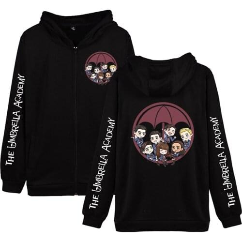 The Umbrella Academy Super Hero Men Women Zipper Long Sleeve Pocket Zip Up Harajuku Hoodies Jacket Sweatshirt Tops Plus Size 4XL