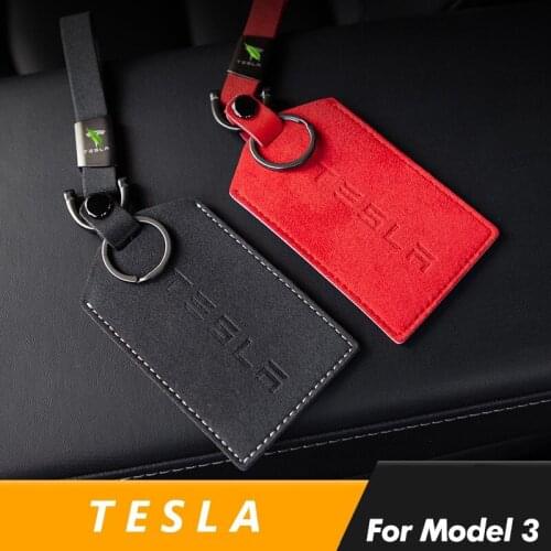 Key Card Pack Suede Key Case Starting Card Protection Decoration For Tesla Model 3
