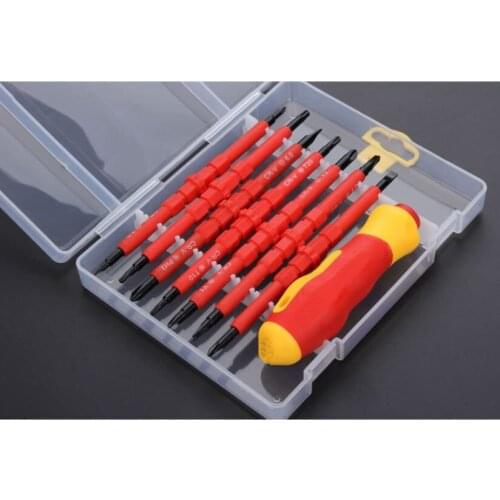 7 In 1 Cross/ Slotted Screwdriver Set CR-V Alloy Steel Professional Electrician Screw Driver Insulated Screwdriver Tools