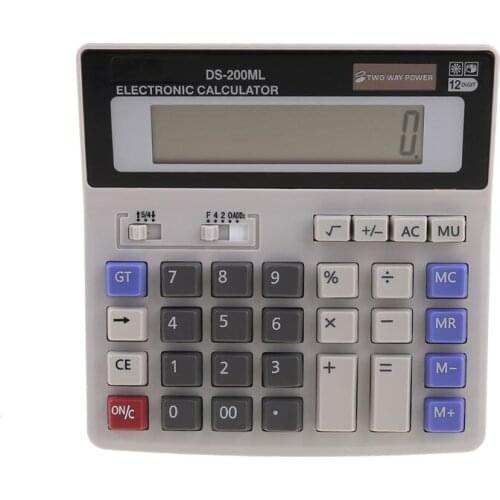 Standard Function Scientific Electronics Desktop Calculators, Dual Power, Big Button 12 Digit Large LCD Display, Handheld