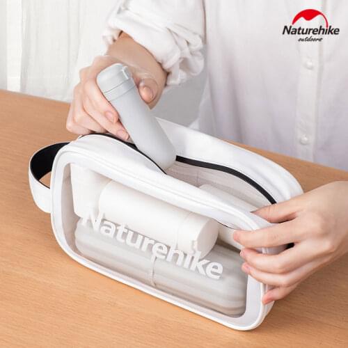 Naturehike High-Capacity Toiletry Bag Waterproof PVC Portable Travel Storage Bag 600D Transparent Window Package