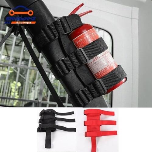 1PC Of Car Fire Extinguisher Nylon Tape Belt Bandage Car Styling Car Trunk Boot Storage Bag Tape Hook And Loop Strap Stickers