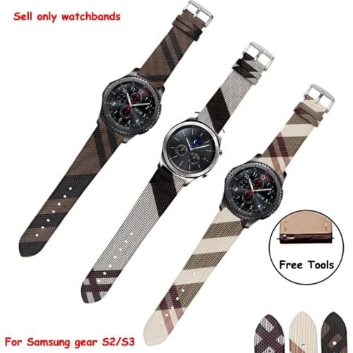 New arrival PVC leather watchband 20mm 22mm lattice bracelet replacement smart atch accessories fit Samsung gear S2/S3