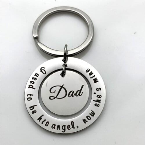 Oeinin Creative Keychain Man Drive Safe Dady Medal Key Ring Bags Shiny Boy Silver Color Keyring Alloy Pendant Accessories Brelok
