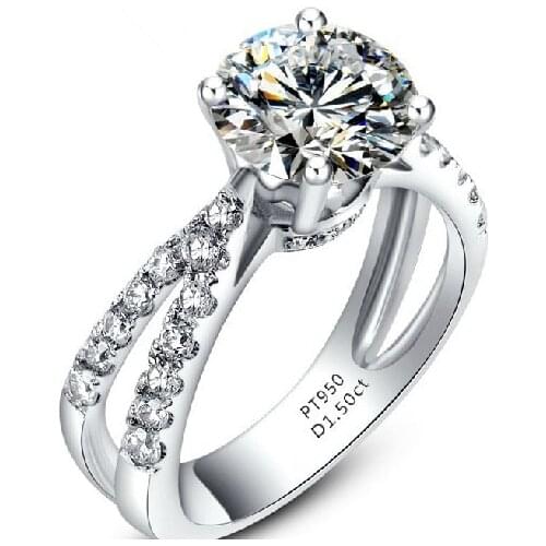 Great Fabulous 1.5Ct C&C Moissanite Solid 18K White Gold Women Anniversary Ring Quality Guarantee All Life Free Reresh