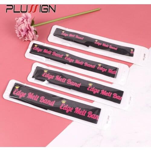 Plussign Edges Slayer Band With Pink Logo Edge Melt Band For Lace Front Wigs Laying Wig Band To Melt Lace Velcro Elastic Band