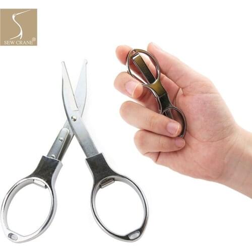 Portable Mini Stainless Steel Fabric Scissors, Sewing Scissor Foldable Needlework Embroidery Scissors
