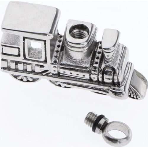 Prettyia Train Shape Cremation Urn Memorial Pet Hair Ashes Pendants Jewelry