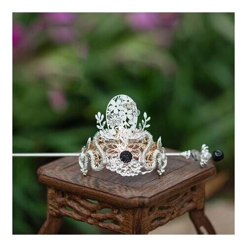 Ancient Style Dragon Hanfu Prince Warrior Hair Crown Classical Hair Accessories Universal Crown Men Women Cospl Hair Accessories