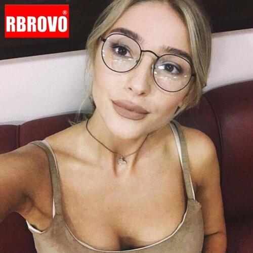 RBROVO Round Retro Glasses Women Vintage Brand Glasses Women Luxury Mirror Eyeglasses for Women/Men Lentes De Lectura Hombre