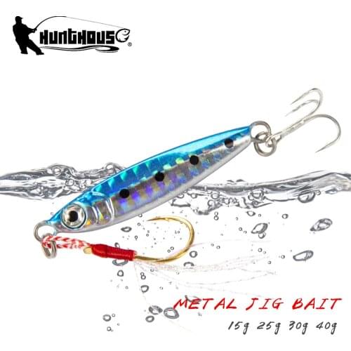 Hunthouse Fishing Lure Jig New Metal Cast Jigging Spoon OffShore Casting Lead Fish Sea Bass Sea Water Fishing Tackle Japan