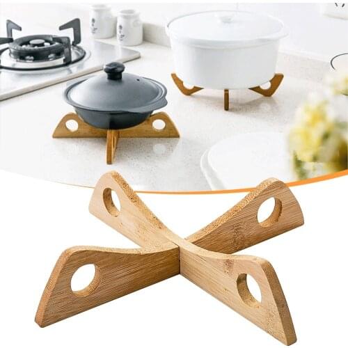 Detachable Bamboo Steamer Shelf Cookware Pot Steaming Tray Stand Kitchen Pan Pot Cross Stand Shelf Heat Insulated Dish Holder