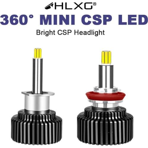 HLXG led h11 9005 9006 HB3 HB4 6000k 3D H1 H7 H4 360 LED lamps 20000LM 12V Auto Light Source 24 Sides CSP Chips 9012 H8 H9 bulb