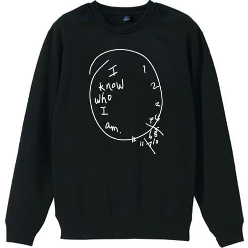 Boy Man Men Crew Neck Sweatshirt I Know Who I am Wall Clock TV Series Hannibal Lector Teenager Pullover Fleece ZIIART