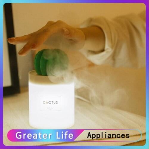 280mL Cactus Timing Air Humidifier USB Aromatherapy Diffuser Mist Maker