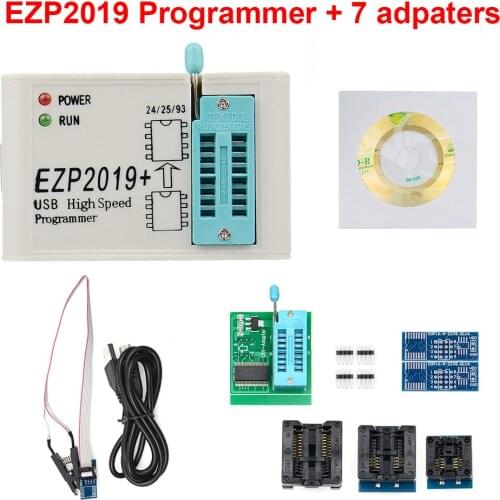 With 7 adapters EZP2019 High Speed USB SPI Programmer Better than EZP2013 EZP2010 2011Support 24 25 93 EEPROM Flash Bios