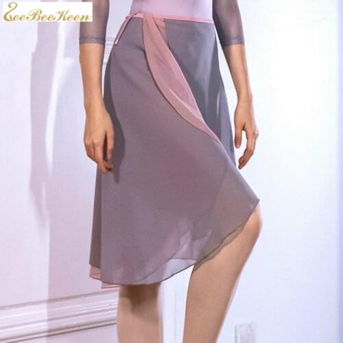 Adult ballet skirt a half-skirt 57cm length Chiffon double Color gymnastics dance practise skirt dance wear for women