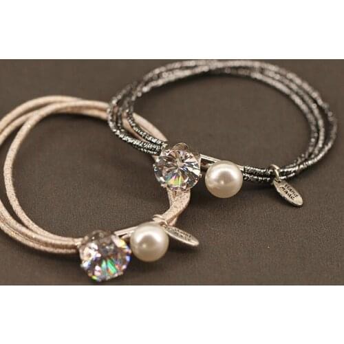 Women Hair Accessories Headband Multi Layer Rubber Band Girls Gum for Hair Female Rhineston Ball Star Elastic Hair Bands