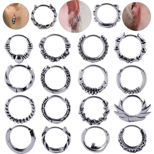 1PC Surgical Steel Segment Hinged Rings Piercing Nariz Septum Clicker Labret Rings Nose Earrings Body Piercing Jewelry 18G