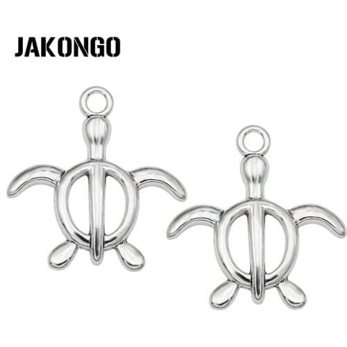 10pcs Antique Silver Plated Turtle Charms Pendants for Jewelry Making Necklace DIY Accessories 29x30mm